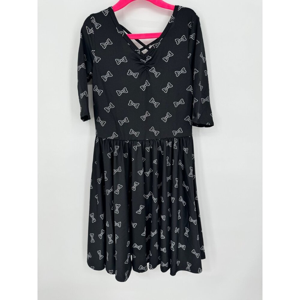 Dotdotsmile Girls Dress Size 7 Black with White Bows New With Tags